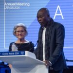 Klaus Schwab Instagram - Francis Kéré explains the power of community and self-sufficiency. With the help of his community he built the first school in his hometown, Gando in Burkina Faso. #wef24 @kerearchitecture