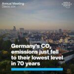 Klaus Schwab Instagram - Germany’s CO₂ emissions have decreased by 46% since 1990. To limit global warming to 1.5°C, global emissions must decrease by around 7% annually until 2030. Learn more from the World Economic Forum’s whitepaper, ‘The State of Climate Action: Major Course Correction Needed from +1.5% to −7% Annual Emissions’ by tapping the link in our bio. Join the discussion at Davos on climate action and energy security by following #wef24 on our channels.