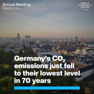 Klaus Schwab Instagram - Germany’s CO₂ emissions have decreased by 46% since 1990. 

To limit global warming to 1.5°C, global emissions must decrease by around 7% annually until 2030. Learn more from the World Economic Forum’s whitepaper, ‘The State of Climate Action: Major Course Correction Needed from +1.5% to −7% Annual Emissions’ by tapping the link in our bio.

Join the discussion at Davos on climate action and energy security by following #wef24 on our channels.