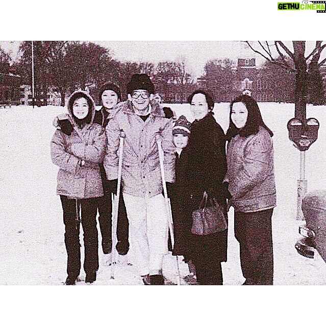 Kris Aquino Instagram - my dad had torn his Achilles heel & had needed surgery before this, our 1st winter picture was taken... this was also within the same year he had his triple heart bypass surgery, can you find me? sumisiksik in between Ninoy and Cory. đ #family