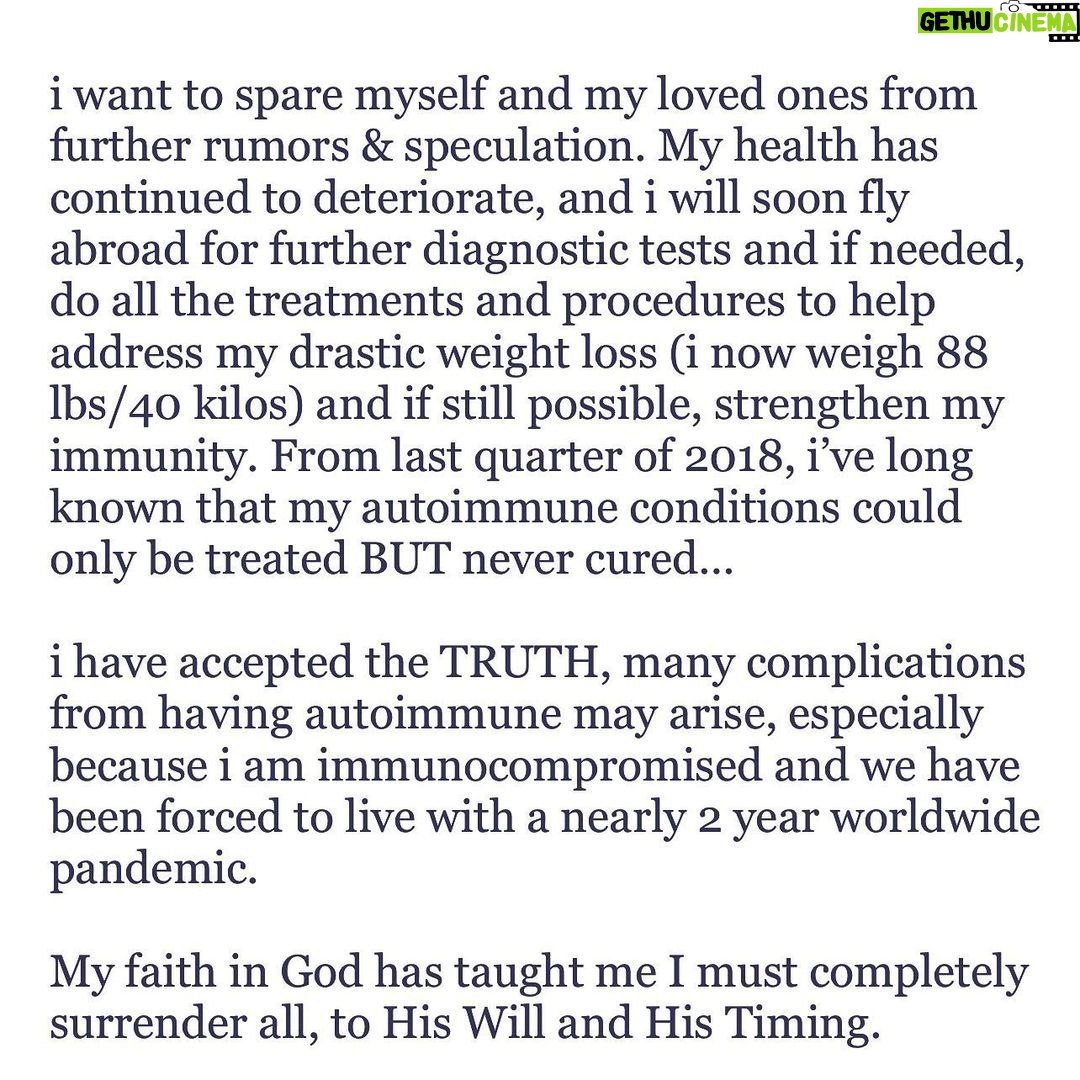 Kris Aquino - 181.2K Likes - For once, hindi mahaba ang caption. Lahat po klaro, nasa carousel of artcards, pics, and screenshots na. #truth #faith #peaceofmind #peaceinmyheart