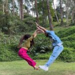 Krishna Mukherjee Instagram – L-O-V-E ♥️ 
#couplegoals #couple #couplelove 

Would you try this with your partner or friends? 😃