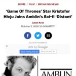Kristofer Hivju Instagram – Very excited to be part DISTANT! To tell this adventurous sci fi – story and working with the brilliant directors @gansettandtrout and @Joshdgordon. It’s a fantastic script by @iamspensercohen. Super talents @AnthonyRamosofficial and @naomigscott are on board. Can´t wait for you all to enjoy this film from #StevenSpielberg’s #amblinpartners  #distantmovie #dreamworks