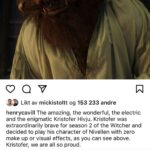 Kristofer Hivju Instagram – First look: NIVELLEN ! 🐗@witchernetflix It was a wonderful exsperience to portray this worm weird secretiv humorous sensitive and playful character! Homage to the hole team what created Nivellen’s look – from protsheric, to make up, to the CGI department! Can’t wait for you all to watch season 2 of #thewitcher It was a pure joy to play with you @henrycavill and @freyaallan 🙌🏻 #netflix #nivellen