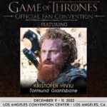 Kristofer Hivju Instagram – See you at the Game Of Thrones Official Fan Convention! ⚔️ Los Angeles Convention Center 9th and 10th of December👍🏆 #gameofthrones #tormundgiantsbane #tormund