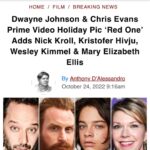Kristofer Hivju Instagram - RED ONE! So happy to be apart of this adventure🎅 You have so much to look forward to💫 @therock @chrisevans Directed by #jakekasdan Written by #chrismorgan @primevideo