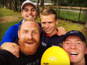 Kristofer Hivju Instagram - Fantastic day 1 at Sula Open- The Norwegian Discgolf Cup! Great to play with these masters of the sport- Knut, Peter and Jonas - at one of the best and most beautiful discgolf- fields in the world! Thanks to my discgolf- mentor and master @josteinhaaland for bringing me on board and to @innovadiscs and @gurudiscgolf for support and the greatest gear🏆 Saterday at 20.00 there will be a ace- competition! Come and watch if your in the neighborhood - it’ll be a lot of fun! #vassetdiskgolfpark #sula #norway @knut_haaland @peterlundedg @jonastangenhoff