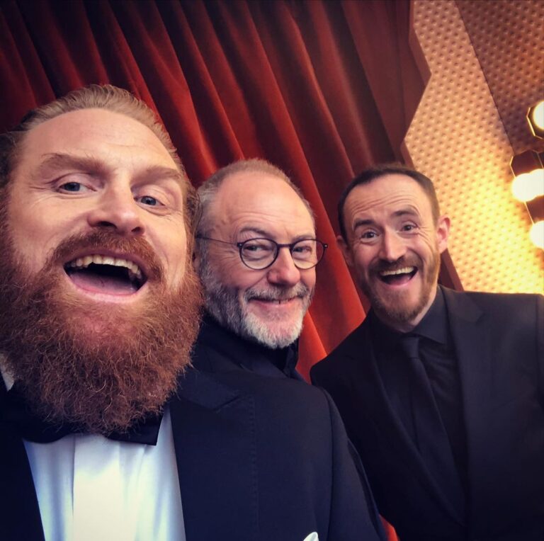 Kristofer Hivju Instagram - GOT reunion at the SAGs! This was #gameofthrones last awardshow ⭐️ And now our watch has ended🙌🏻 Proud of the best ensamble nomination- congrats to The Crown who took it home🏆 And to #peterdinklage who won best male actor! Thanks to #ninagold and #robertsterne for casting us all! And an eternal homage to #davidbenioff and #dbwiess for an adventrue of a lifetime! Feel blessed and grateful for this amazing ride! New advetures on the horizont🤙 The Shrine Auditorium