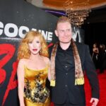 Kristofer Hivju Instagram - @cocainebear is out today! A lovely night at the premiere with @grymolvaerhivju ✨Thanks @riccovero_1936 for the black armor. To @svetlanahairstylist_ as allways. With LA back up from @hairbytiph Gry’s beautiful dress is by @oveharderfinseth Jewelry @gullsmedbuggeauthen and @grygrindbakken photo by #alexJ.Berliner #ad Regal Cinema at L.A. Live