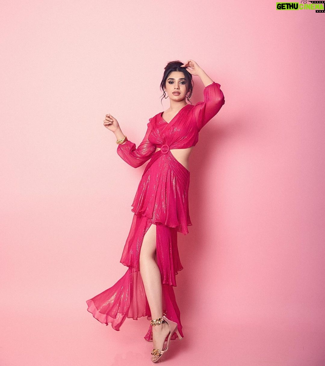 Krithi Shetty Instagram - Love being a woman #happywomensday 💞 • • Stylist @nidhijeswani Assisted by @nirikshapoojary_ Makeup @kalwon_beauty Hair @kamaldeepss Photographer @gohil_jeet Pink dress @amrtaofficial Earrings @kushalsfashionjewellery Wrist stack @iblamebeads Footwear @heelandbucklelondon