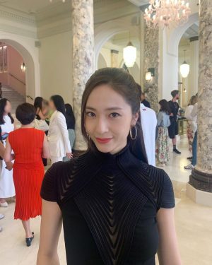 Krystal Jung Instagram - chose this dress for the photocall because it reminded me of a spiderweb🕸️dont you think?