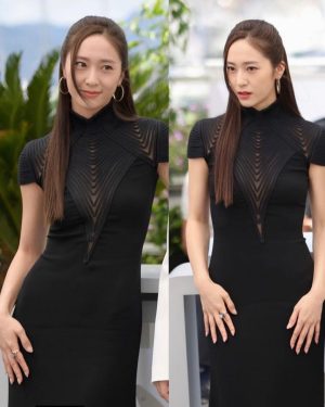 Krystal Jung Instagram - chose this dress for the photocall because it reminded me of a spiderweb🕸️dont you think?