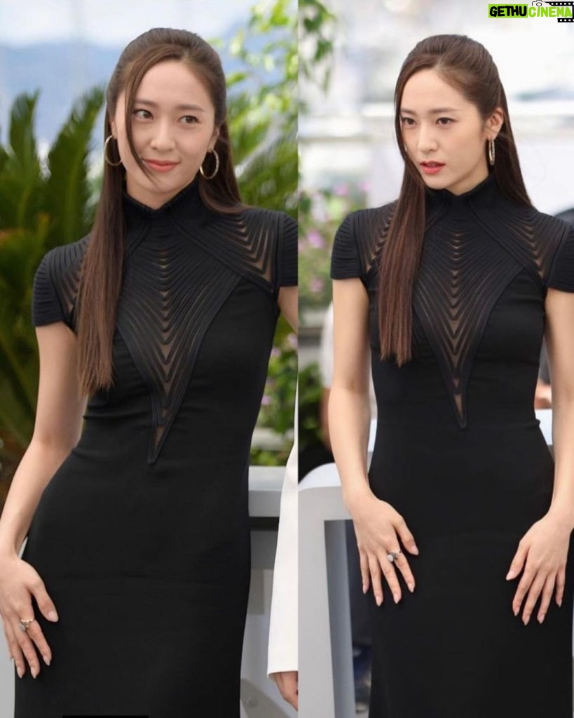 Krystal Jung Instagram - chose this dress for the photocall because it reminded me of a spiderweb🕸️dont you think? Cannes, France