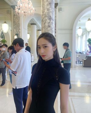 Krystal Jung Instagram - chose this dress for the photocall because it reminded me of a spiderweb🕸️dont you think?
