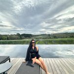 Krystle D’Souza Instagram – Took a minute or two before I jumped right into @jackalopehotels infinity pool, that laps up to the surrounding vineyard ! 

Being a guest of @visitmelbourne has truly been #EveryBitDifferent ! 
.
.
#visitmelbourne #infinitypool #vinyard #melbourne #australia 
#swimwear by @fxmlondonofficial x @dinky_nirh