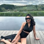 Krystle D’Souza Instagram – Took a minute or two before I jumped right into @jackalopehotels infinity pool, that laps up to the surrounding vineyard ! 

Being a guest of @visitmelbourne has truly been #EveryBitDifferent ! 
.
.
#visitmelbourne #infinitypool #vinyard #melbourne #australia 
#swimwear by @fxmlondonofficial x @dinky_nirh