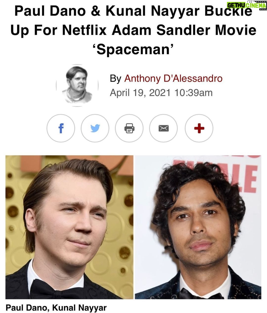 Kunal Nayyar Instagram - “Spaceman of Bohemia.” Should be a fun summer:) Link in bio. Takeoff;)