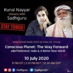 Kunal Nayyar Instagram - Tomorrow, Friday July 10th, I will be speaking to one of the brightest lights in this world, the esteemed Sadhguru. Please join by registering at (link in bio) indiaglobalweek.com 7:30am Los Angeles, 10:30am New York, 3:30pm London, 8pm New Delhi.