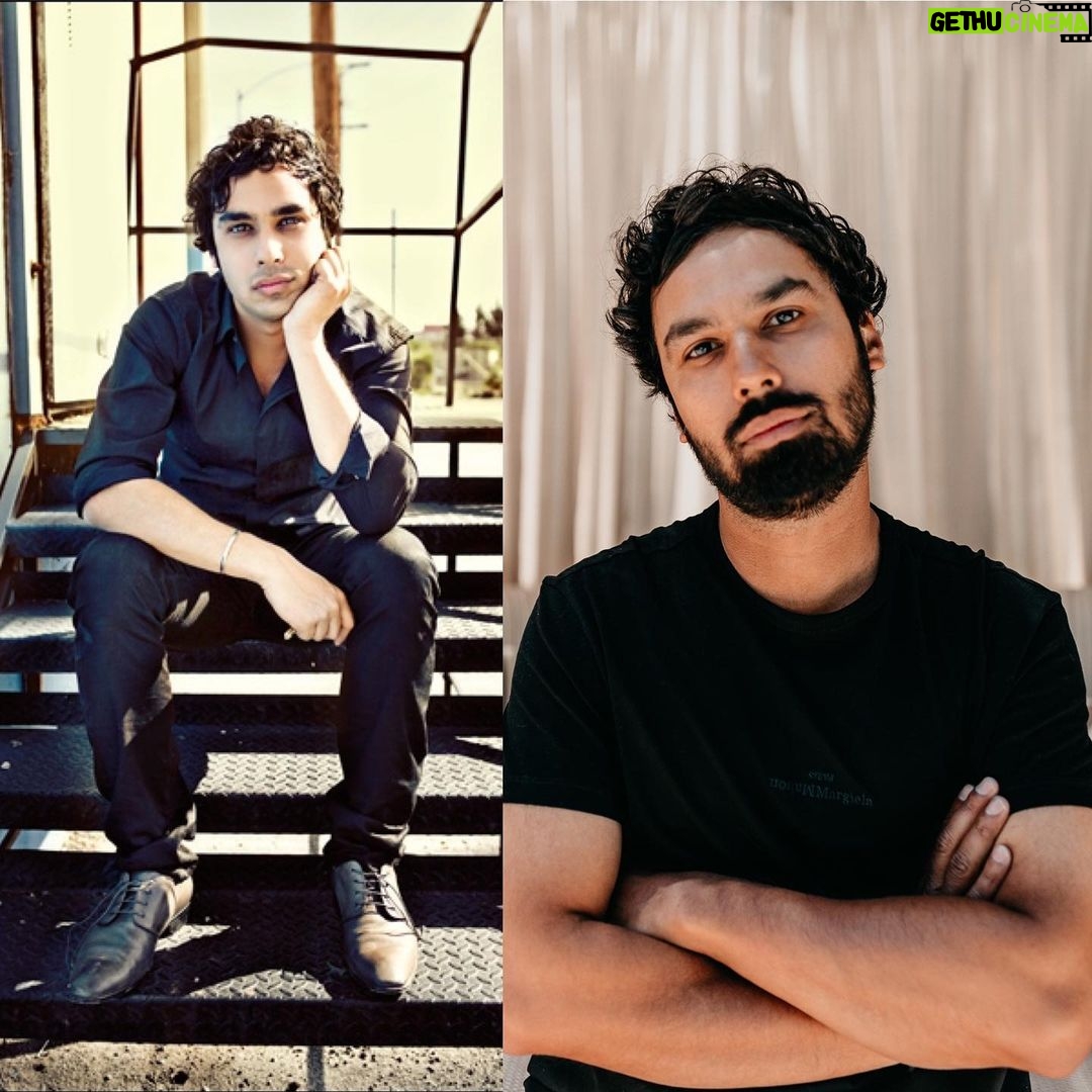 Kunal Nayyar Instagram - Haven’t taken professional headshots in 15 years until today! The one on the left circa 2007 may be? The one on the right is as of this morning! I definitely got hairier.