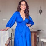 Kusha Kapila Instagram - aaj blue hai rani rani rani lol sorry Dress - @summersomewhereshop Jewellery - @bblinggbymeghana styled by @ayeshaaminnigam @aashna_shah @makeupbyvishakha
