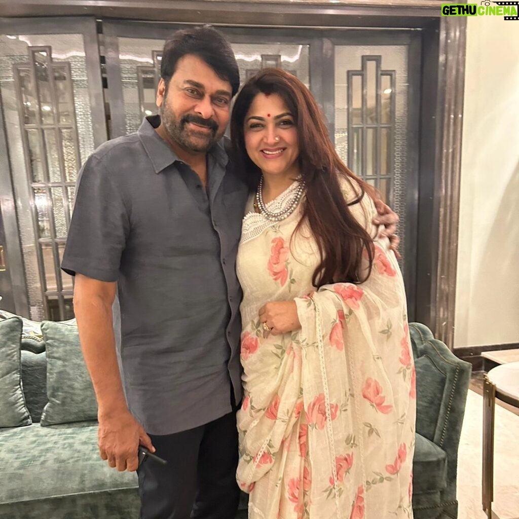 Kushboo Instagram - Many congratulations to you, Sir @chiranjeevikonidela Gaaru, on the honor bestowed upon you. You rightly deserve it. Your contribution to cinema, the world of art, your philanthropic lifestyle, your good work for the public and the blessings of your elders brings you this. As a friend, as someone who admires and respects you immensely, I am thrilled to see you being honoured with #PadmaVibhushan . Sending you tons of good wishes and warm regards. So so proud of you. 🙏🙏🙏👏👏👏👏🫶🫶🫶🫶❤❤❤❤ #PadmaVibhushanChiranjeevi