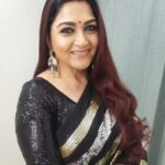 Kushboo Instagram – Black surrounded by shimmer has its own charm to convey 1000 words even when not spoken !! 
🖤💛🖤🤍🖤🧡🖤
