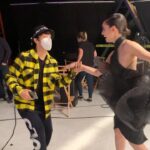 Kyle Hanagami Instagram - When it’s a 15 hour day on set, you have to find ways to keep people motivated. I adore you @sofiacarson. _________ Behind the scenes of “Guess I’m a Liar” directed by @hannahluxdavis.