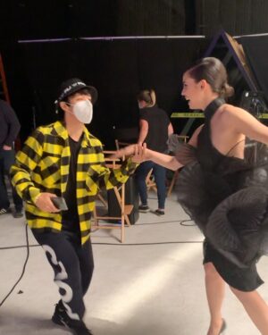Kyle Hanagami Instagram - When it’s a 15 hour day on set, you have to find ways to keep people motivated. I adore you @sofiacarson. 
_________

Behind the scenes of “Guess I’m a Liar” directed by @hannahluxdavis.