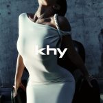 Kylie Jenner Instagram - the sueded stretch twist dress in stone. khy drop 004 coming 2/28. sign up for early access now on khy.com