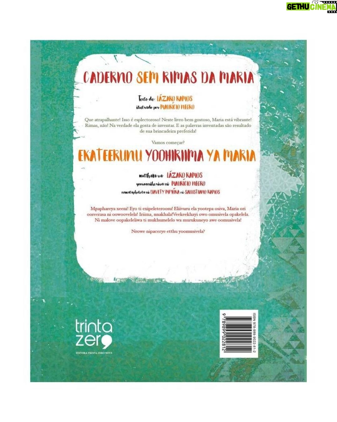 Lázaro Ramos Instagram - Sabe aquelas boas conquistas da vida? Essa é uma delas. Estou feliz em anunciar que dois livros que eu escrevi, Caderno Sem Rimas da Maria e Caderno de Rimas do João estão entre os semifinalistas do Prêmio Jabuti 65, na categoria ‘Livro Brasileiro Publicado no Exterior’. Que na tradução ficam: Ekateerunu Yohiriima Ya Maria e Ekateerunu Ya hiriima Sa João. Não poderia estar mais feliz e honrado por essa indicação, ainda mais se tratando desses dois livros que tenho tanto carinho. 🥹❤️ Agradeço a @pallaseditora pela distribuição no Brasil, a @editoratrintazeronove pela distribuição em África e @mauricionegro_designstudio pelas belíssimas ilustrações que ajudaram a minha história a ganhar vida. OBRIGADOOOOO! Parabéns a todos os indicados. To todo bobinho e não to sabendo disfarçar rsrsrs