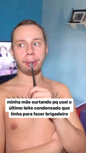 Léo Belmonte Instagram - quem nunca surtou por causa de um leite condensado?? 😂