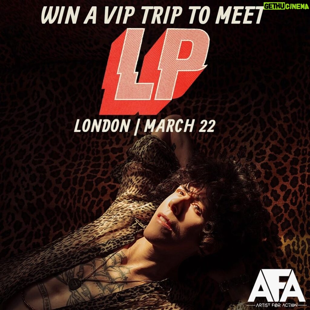 LP Instagram - ✈️🇬🇧 I’m flying out one lucky fan and their friend to London to MEET ME at the final show of my Love Lines tour! Enter to win (link in bio) and don’t forget to tag your +1 in the comments⬇️ This exclusive grand prize includes: ⚡ 2 VIP tickets w/ a backstage meet-and-greet ⚡ Access to my intimate pre-show soundcheck ⚡ Roundtrip airfare & hotel The best part? Your entry helps the Artist For Action movement in promoting safety and security in our communities. Donate $10 or more to help! Head over to LPinLondon.com now and enter now.