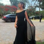 Laila Ahmed Zaher Instagram - Black always wins 🖤 Dress: @ateliermamzi Makeup: @dinaelkasheff Stylist: @mayajules Hair: @alfredandmina Jewelry: @iramjewelry_