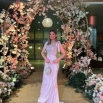 Laila Ahmed Zaher Instagram - From yesterday’s wedding 💗 Dress: @bycherry_mustafa Stylist: @mayajules Makeup: @dinaelkasheff Hair: @alfredmakram Jewelry: @iramjewelry_ Clutch: @treasure_box_by_rashmaa