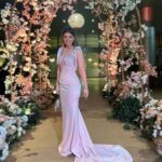Laila Ahmed Zaher Instagram - From yesterday’s wedding 💗 Dress: @bycherry_mustafa Stylist: @mayajules Makeup: @dinaelkasheff Hair: @alfredmakram Jewelry: @iramjewelry_ Clutch: @treasure_box_by_rashmaa