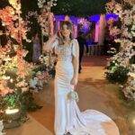 Laila Ahmed Zaher Instagram - From yesterday’s wedding 💗 Dress: @bycherry_mustafa Stylist: @mayajules Makeup: @dinaelkasheff Hair: @alfredmakram Jewelry: @iramjewelry_ Clutch: @treasure_box_by_rashmaa