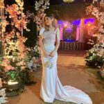 Laila Ahmed Zaher Instagram - From yesterday’s wedding 💗 Dress: @bycherry_mustafa Stylist: @mayajules Makeup: @dinaelkasheff Hair: @alfredmakram Jewelry: @iramjewelry_ Clutch: @treasure_box_by_rashmaa