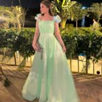 Laila Ahmed Zaher Instagram - 🌸 Dress: @ateliermamzi MUA: @duhamukhtar Hair: @alfredandmina