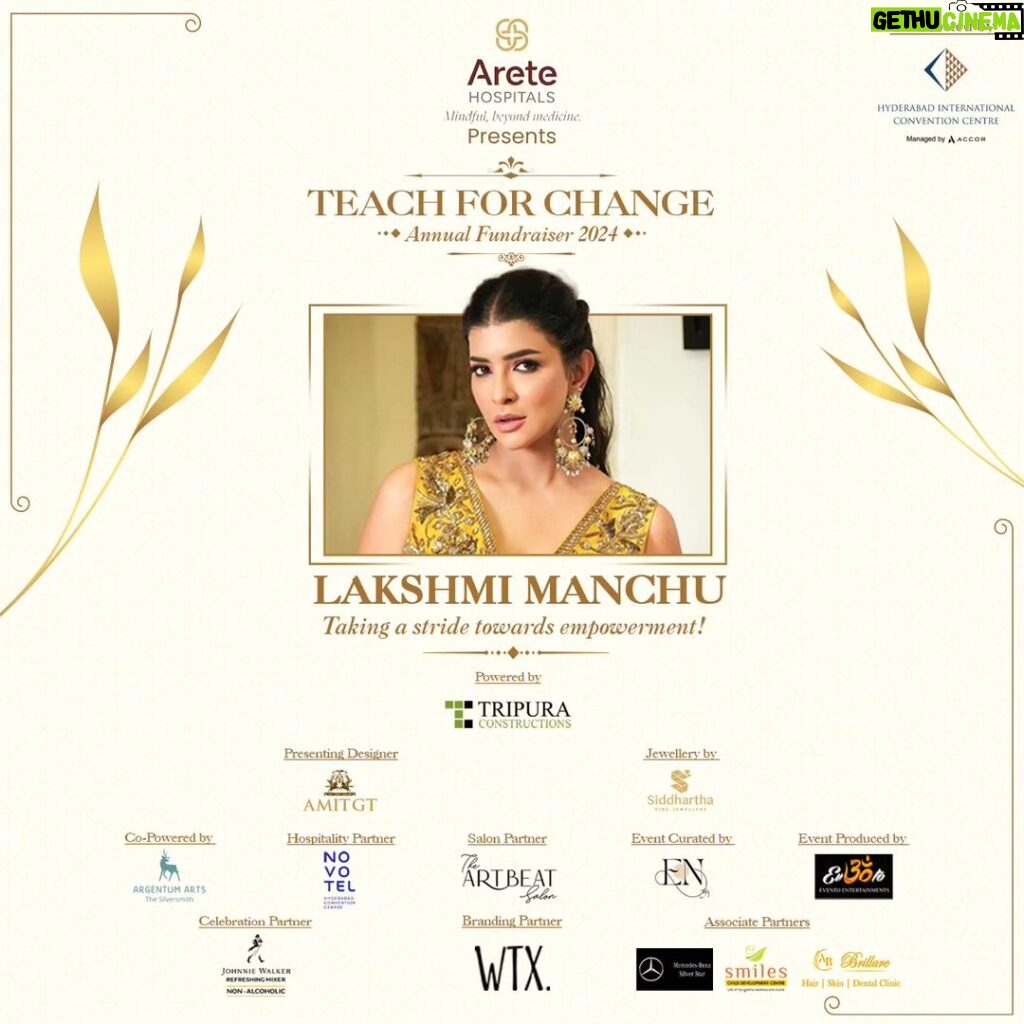 Lakshmi Manchu Instagram - Let's stride down the runway for change! The Teach for Change Annual Fundraiser, led by Lakshmi Manchu Garu, is here! It's bigger and better, so every child can have a bigger and better future! #teachforchange #qualityeducationforall #educateandempower