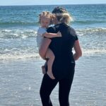 Lala Kent Instagram - A little “Ocean goes to Newport” carousel. Made my heart so full watching O play where I used to play at her age. Newport holds a special place in my heart. My dad would have us set up on this beach at 7 am & we’d stay until the sun went down. Ocean is making him proud. A beach bum just like her Poppy 🌊