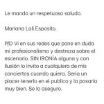 Lali Espósito Instagram - @javiermilei Gracias por el cariño a todos♥️🇦🇷♥️