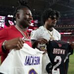 Lamar Jackson Instagram – Jersey Swap shit weird🤣