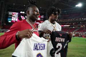 Lamar Jackson Instagram - Jersey Swap shit weird🤣