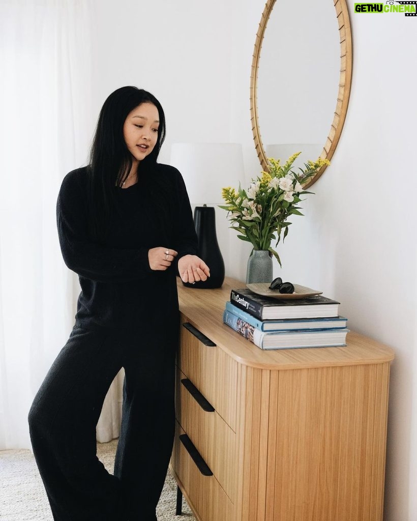 Lana Condor Instagram - cozy slice of heaven, re did my guest room just in time for the holidays with a little help from my friends @sundaysfurniture 🫶🏽 #sundayspartner