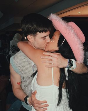 Lana Condor Instagram - can we always be this close? (& by we I mean my sexy fiancé & @taylorswift)