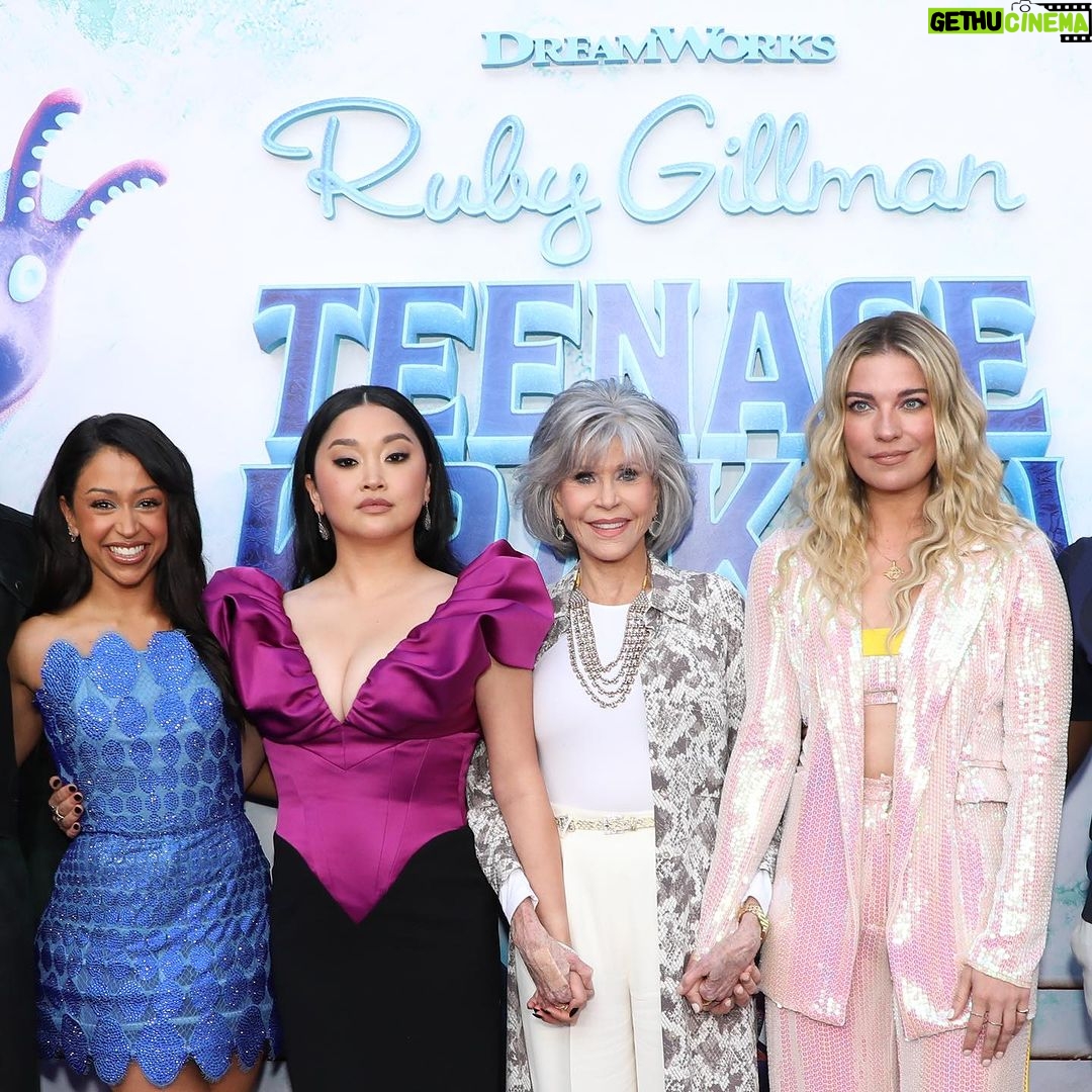Lana Condor Instagram - I cannot even begin to express how full my heart is. Thank you to everyone who came out to support our film @teenagekrakenmovie. I love you deeply. Only in theaters June 30th 🥹 TLC Chinese Theatre