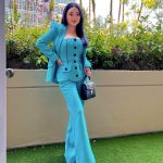 Lana Condor Instagram - Press Day 2 @teenagekrakenmovie - we are playing with a lot of color and I am HERE for it 💙🥹. Swipe for burrito cuz duh
