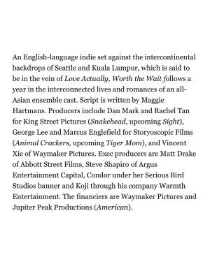 Lana Condor Instagram - I’ve admired these actors/ teams work for so long- and we finally all got to make something beautiful together @worththewaitmovie !!! This story is, simply put, Worth The Wait 😏😉