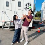 Lana Condor Instagram – @rossbutler and I have been working on a little something 🤫, can’t tell you more so here’s a series of shots of him enjoying my champagne pain.