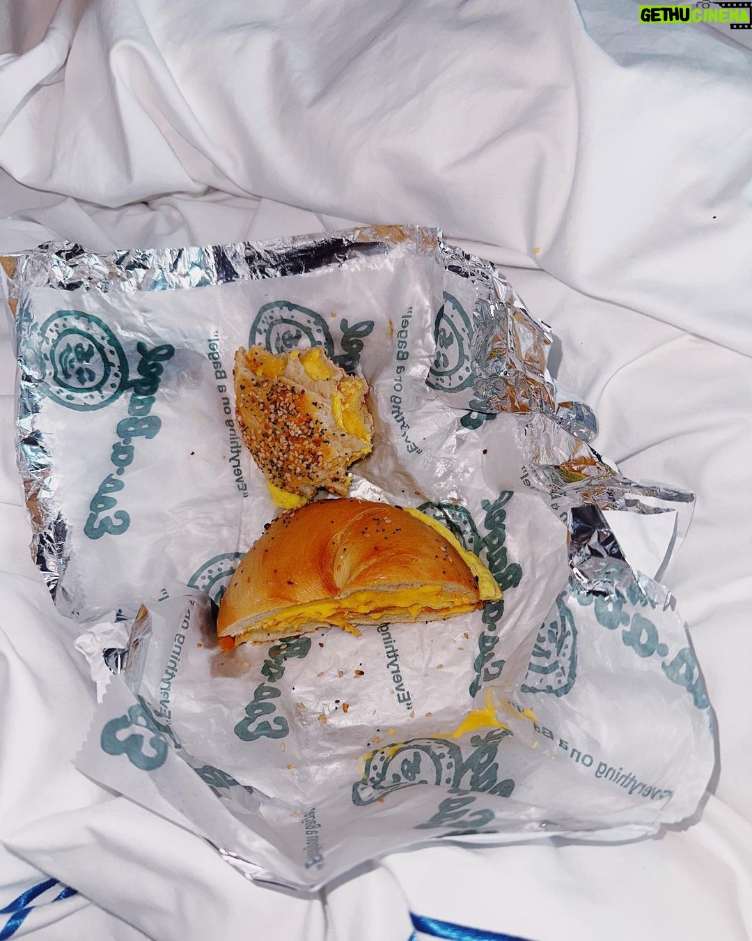 Lana Condor Instagram - No cheese pull, but does one even need a cheese pull if the bagel is rainbow? Sound off Manhattan, New York